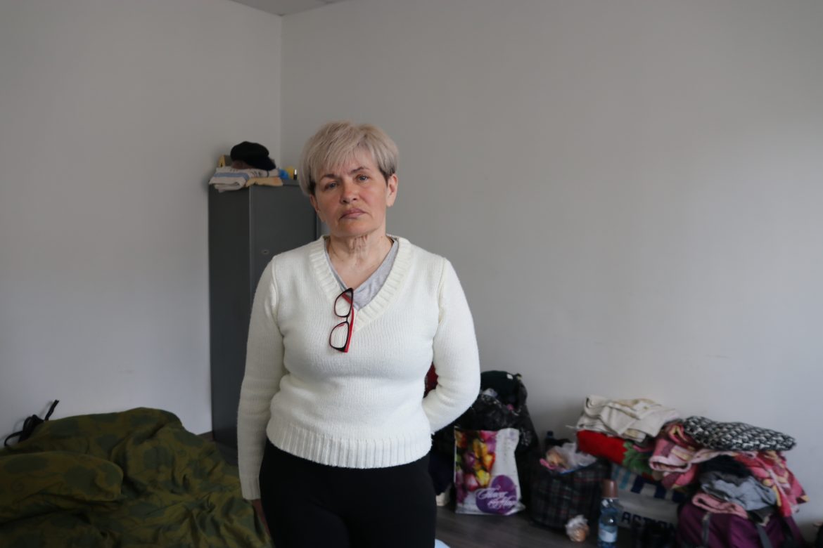 Oleksandra, temporäre Unterkunft, Ukraine